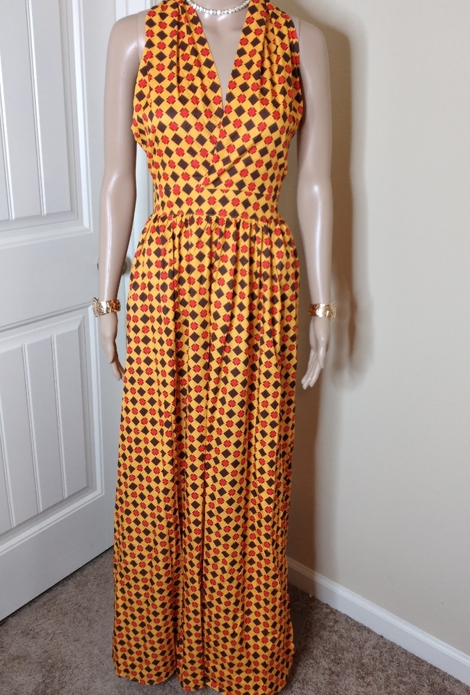 Ankara style print maxi dress